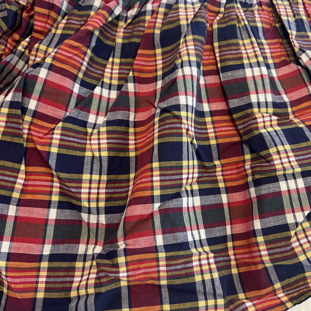 Ralph Lauren King Kennebunkport Plaid Bedskirt Dust Ruffle Bed Skirt New Vintage